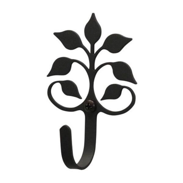 Village Wrought Iron Village Wrought Iron WH-109-XS Leaf Fan Wall Hook Extra Small - Black WH-109-XS - main